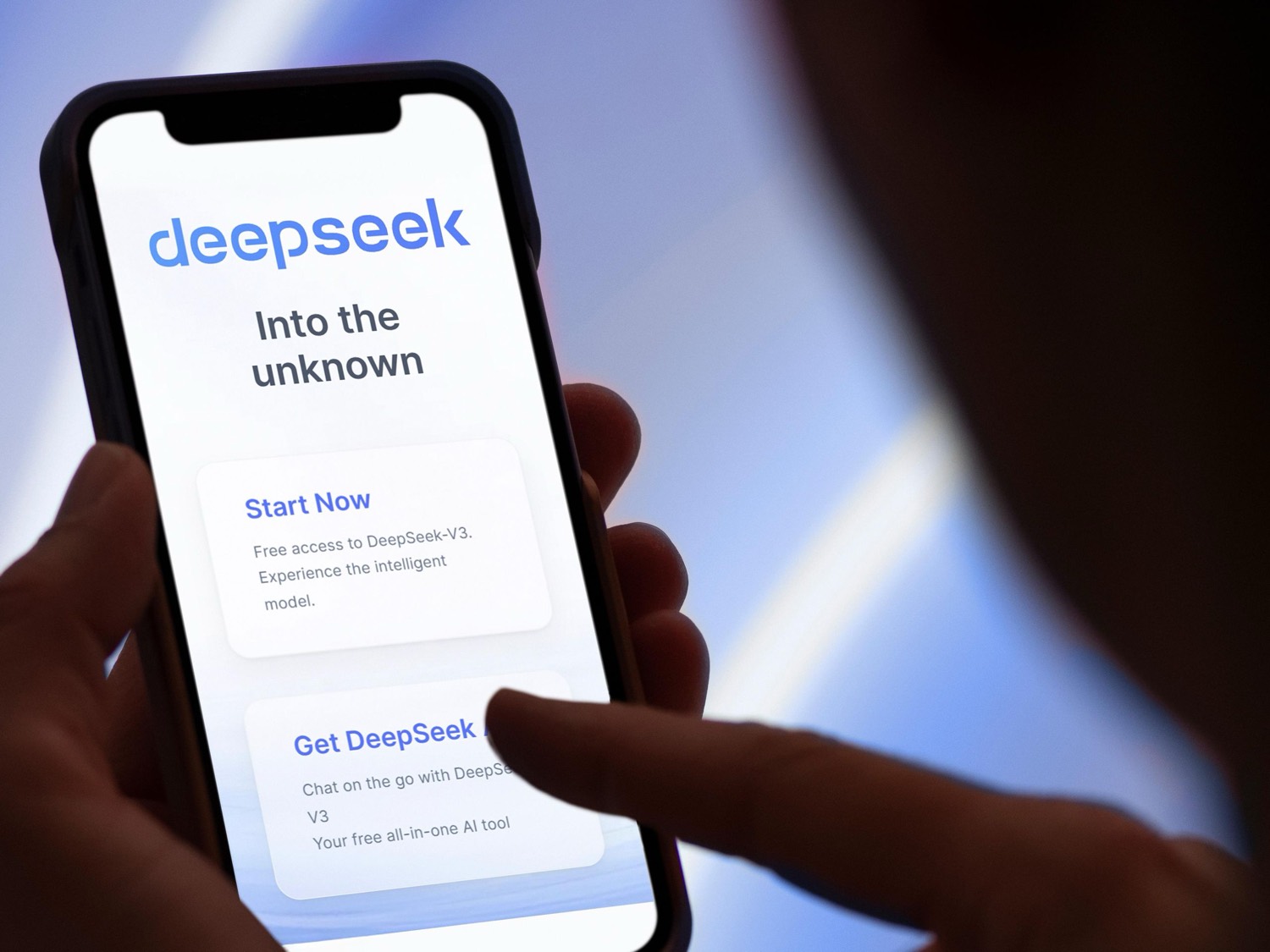 DeepSeek app store chart going vertical — screenshot